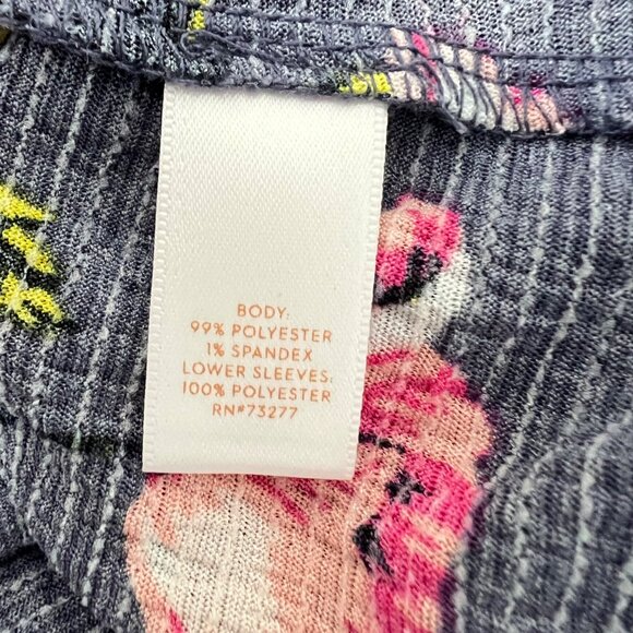 Lauren Conrad Womens Floral Print Bell Sleeve Blouse XL Purple/Pink Polyester - Picture 8 of 12